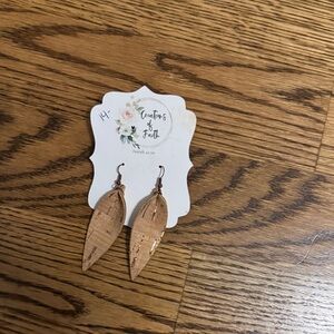 NWT Creations of Faith Leaf-Shaped Wooden Earrings